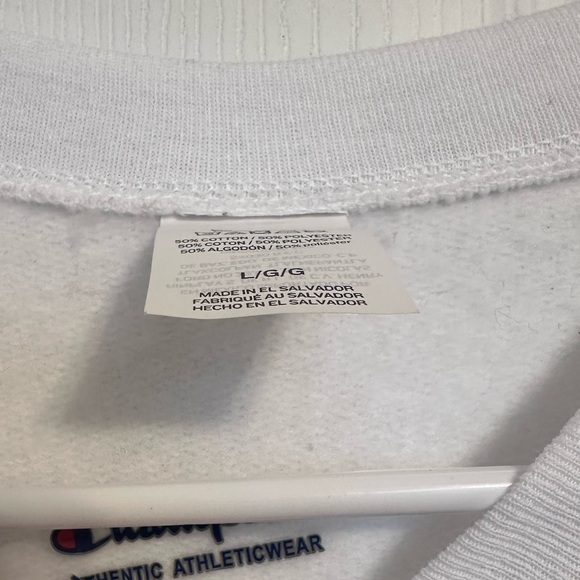 Champion White and Red NC State Wolfpack Crewneck Sweater - Picture 3 of 7